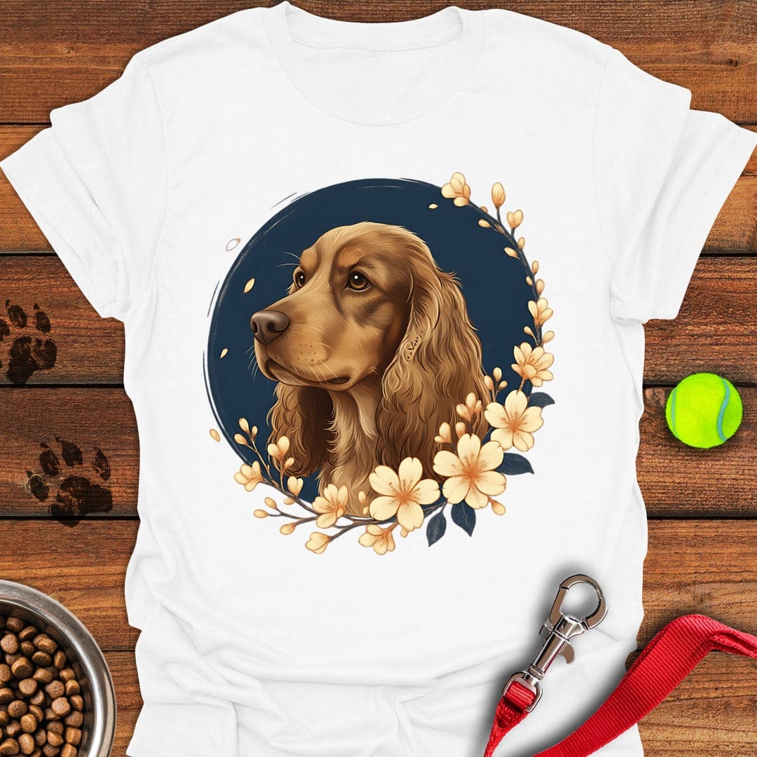 Orange Cocker Spaniel Flower White