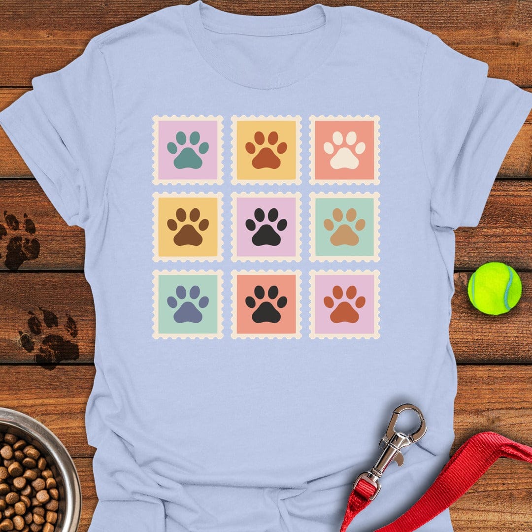 Pastel Paw Print Stamps Light Blue