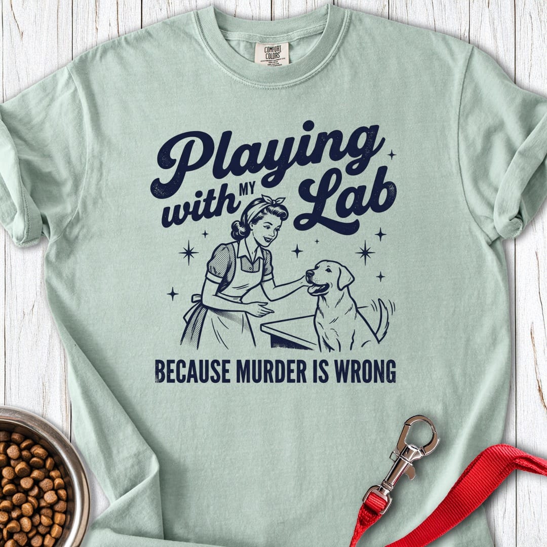 Playing With My Lab Premium Tee Bay