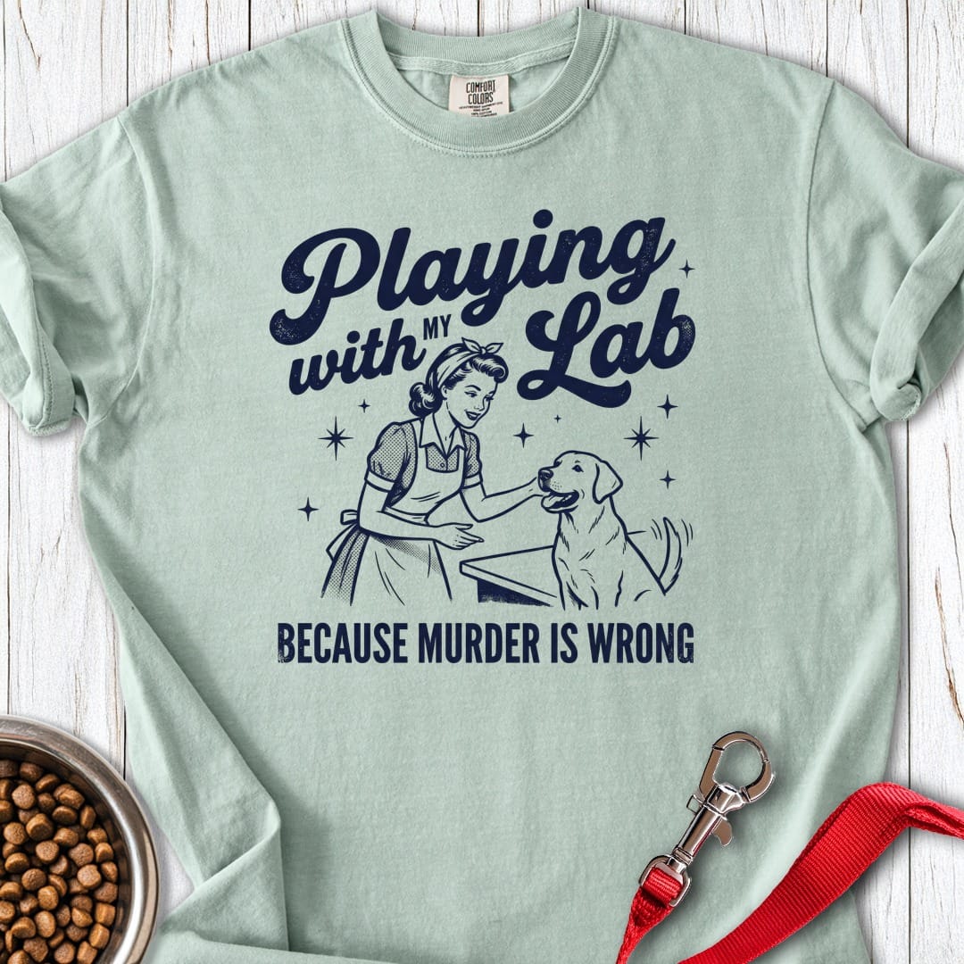 Playing With My Lab Premium Tee Bay
