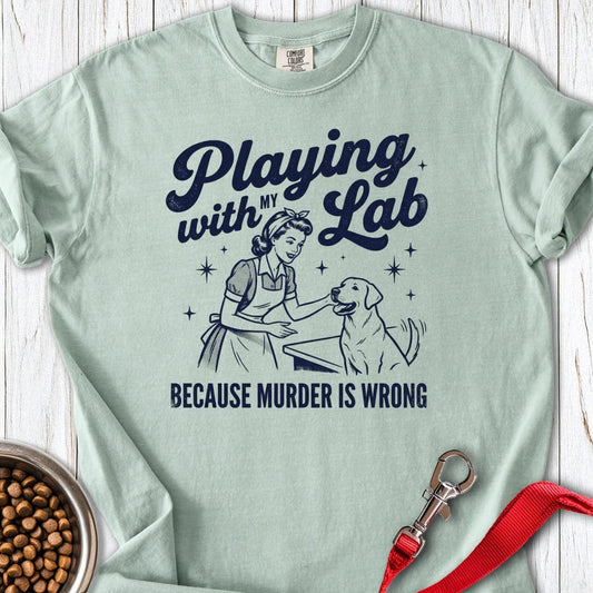 Playing With My Lab Premium Tee Bay