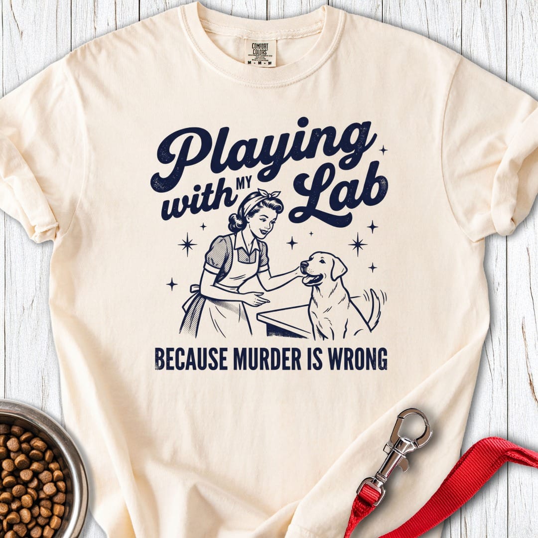 Playing With My Lab Premium Tee Ivory