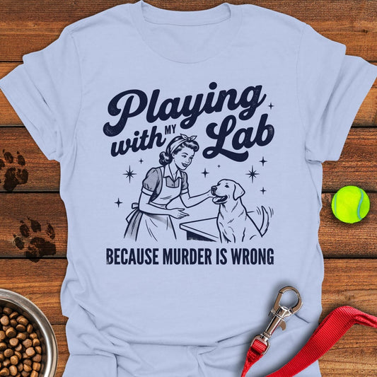 Playing With My Lab Light Blue