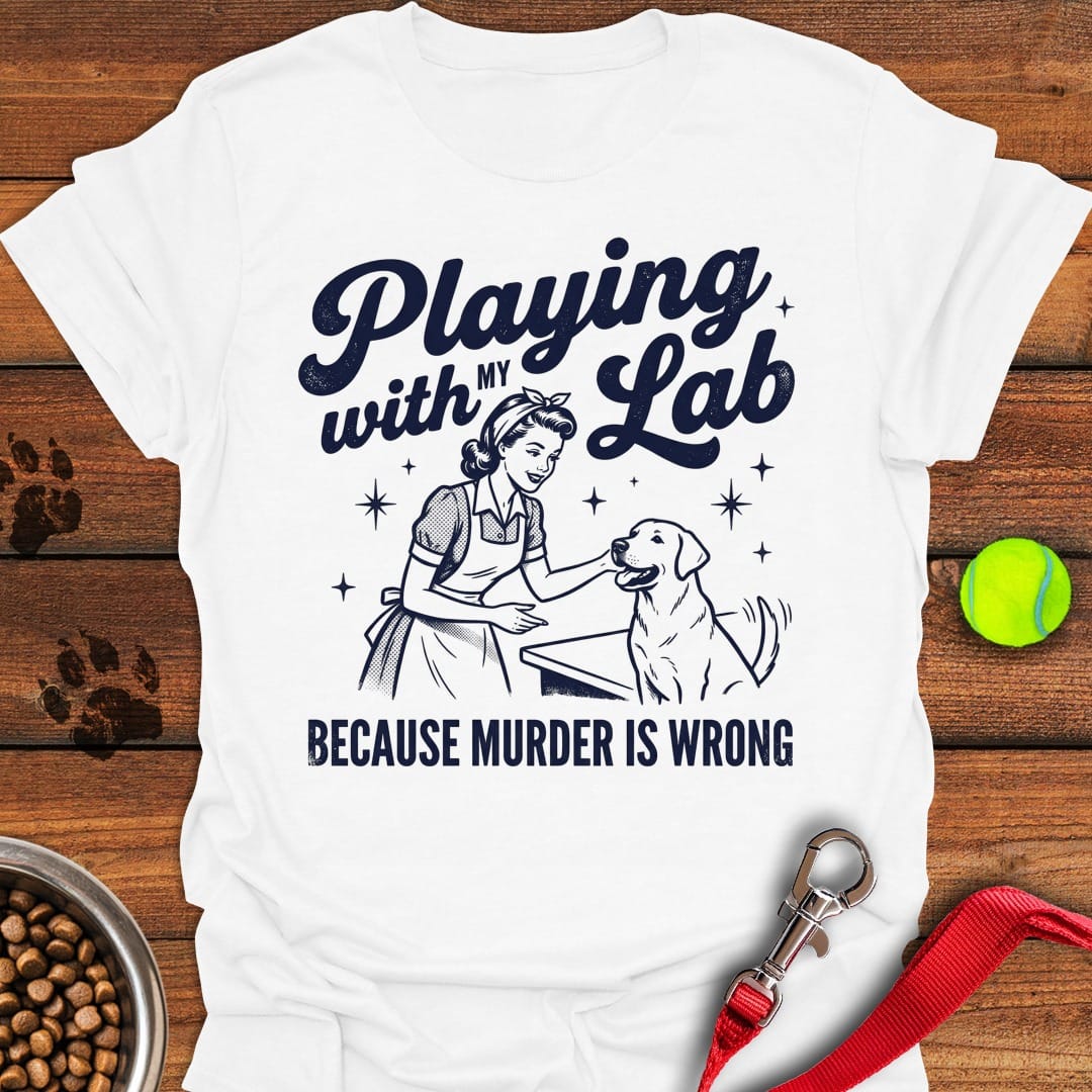 Playing With My Lab White