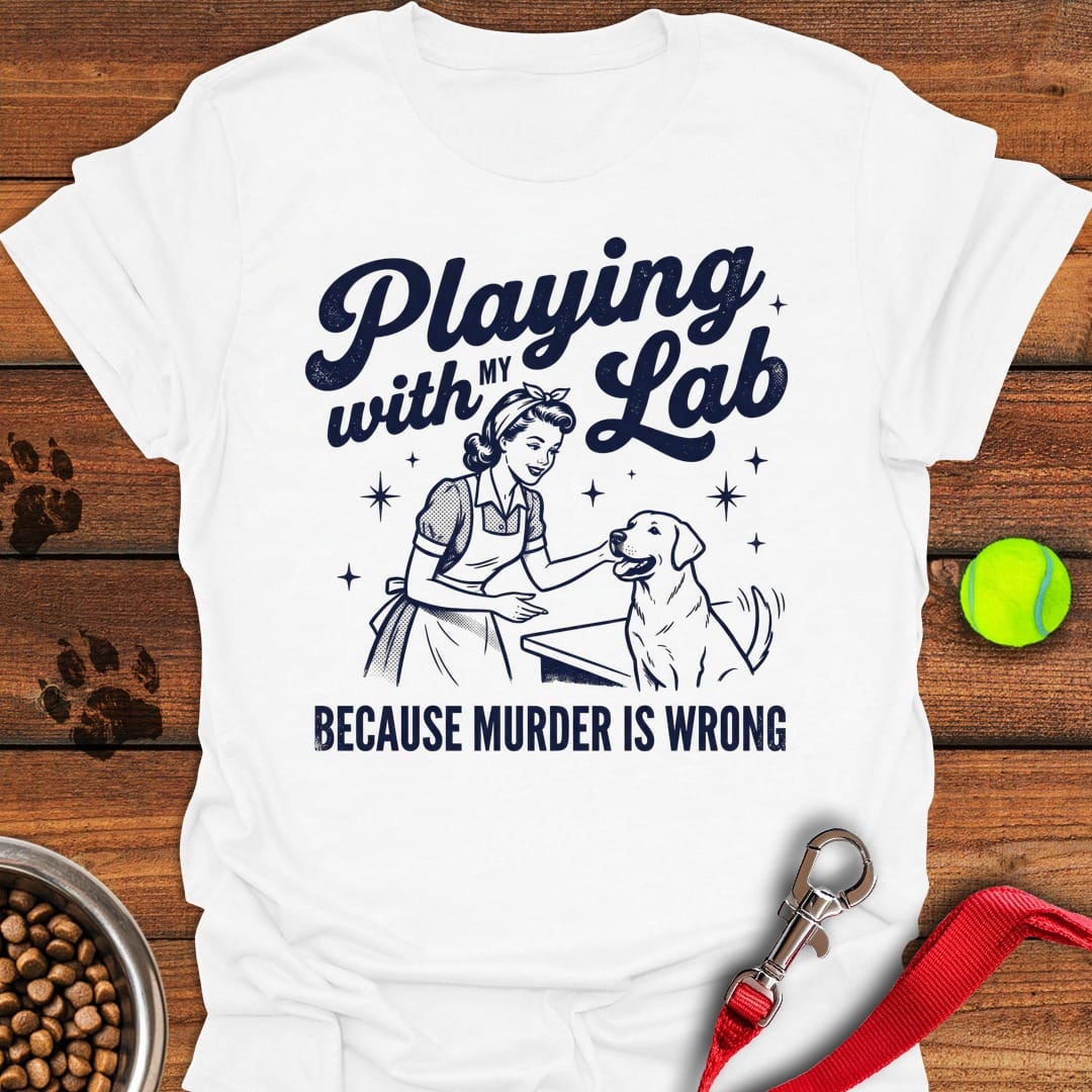 Playing With My Lab White