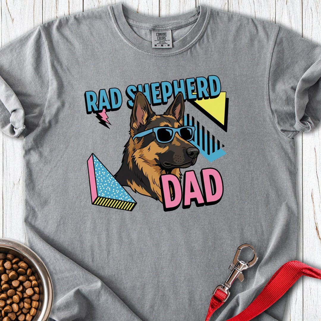 Rad 90's German Shepherd Dad Premium Tee Grey