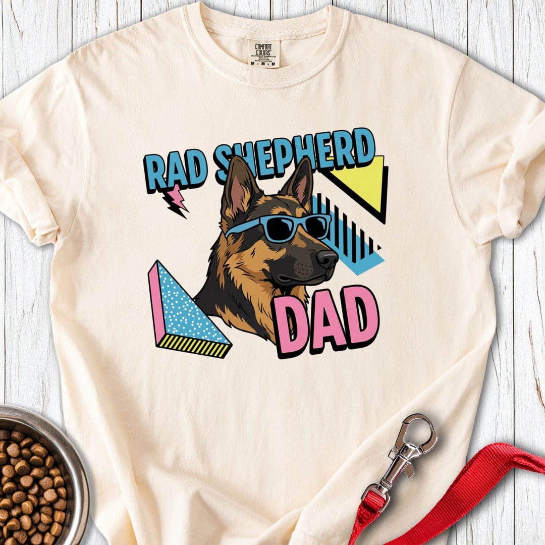 Rad 90's German Shepherd Dad Premium Tee Ivory