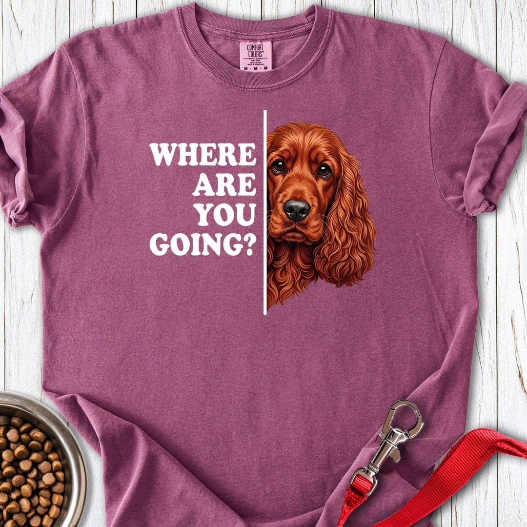 Red Cocker Spaniel Following Premium Tee Berry
