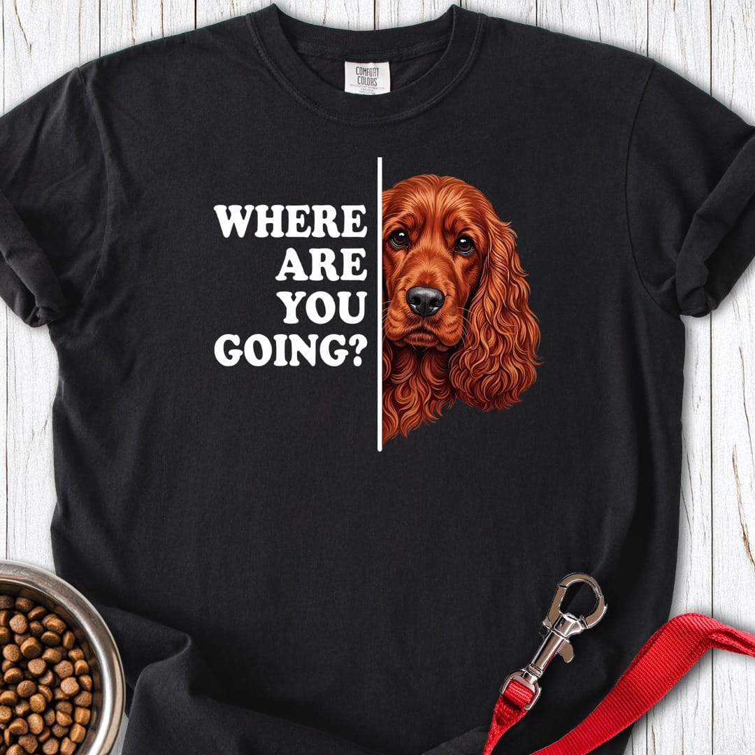 Red Cocker Spaniel Following Premium Tee Black