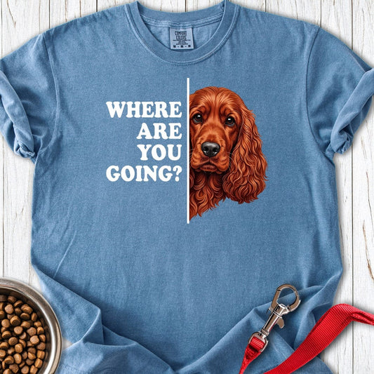 Red Cocker Spaniel Following Premium Tee Blue Jean