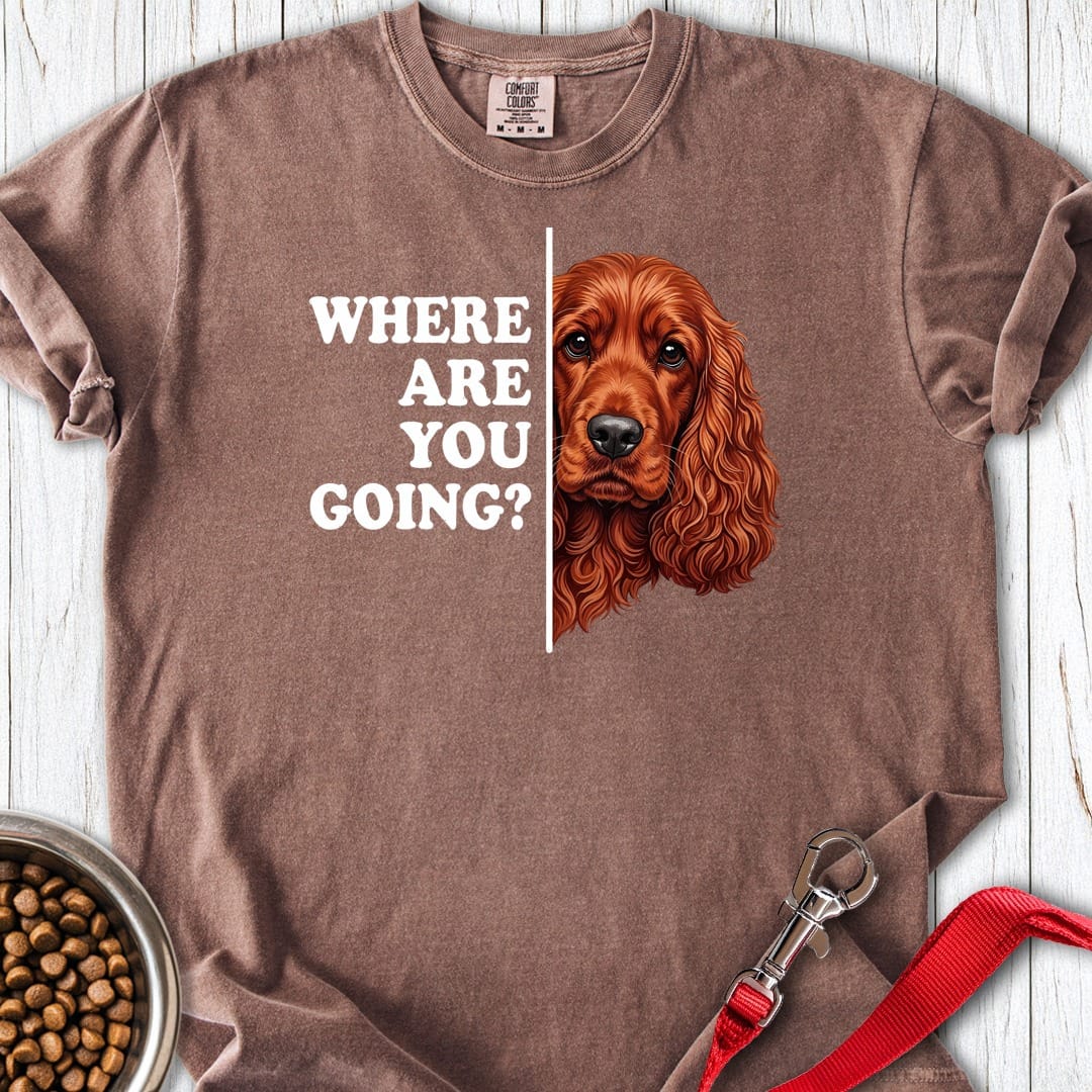 Red Cocker Spaniel Following Premium Tee Espresso