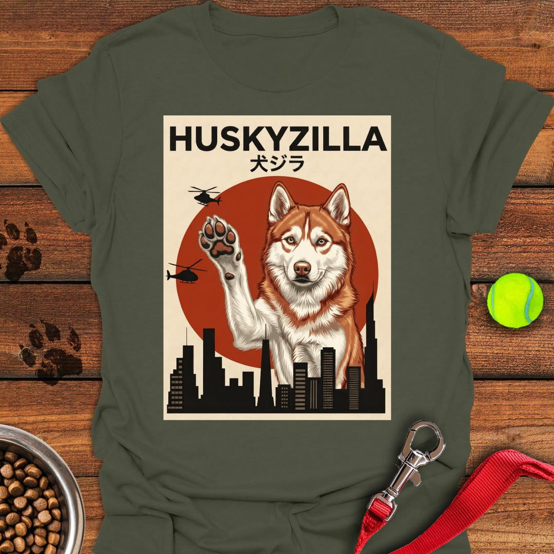 Red and White Husky Huskyzilla Military Green