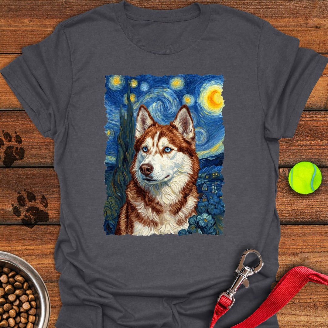 Red and White Husky Van Gogh Dark Heather