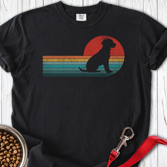 Retro Labrador Premium Tee Black