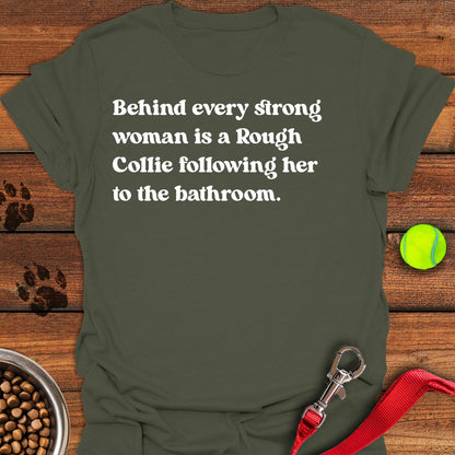 Rough Collie Strong Woman Military Green