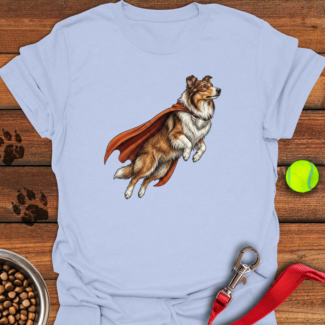 Rough Collie Superhero Light Blue