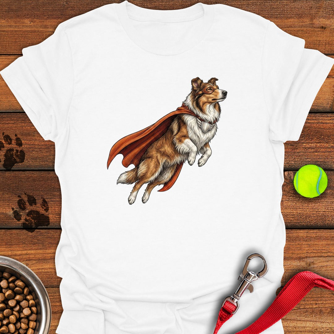 Rough Collie Superhero White