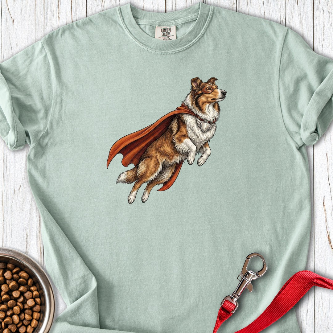 Rough Collie Superhero Premium Tee Bay