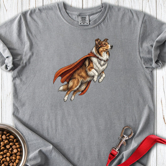 Rough Collie Superhero Premium Tee Grey