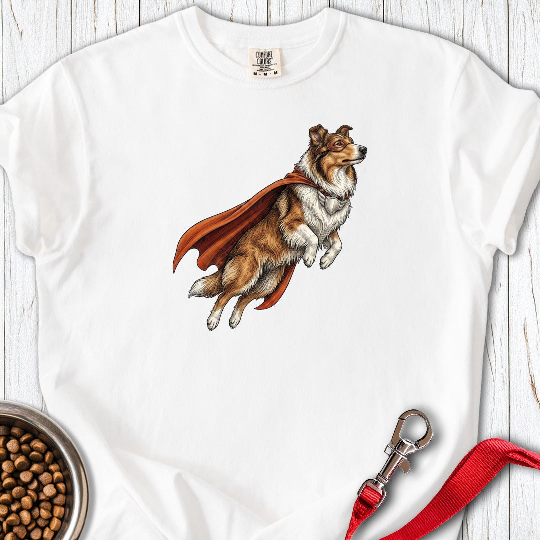 Rough Collie Superhero Premium Tee White