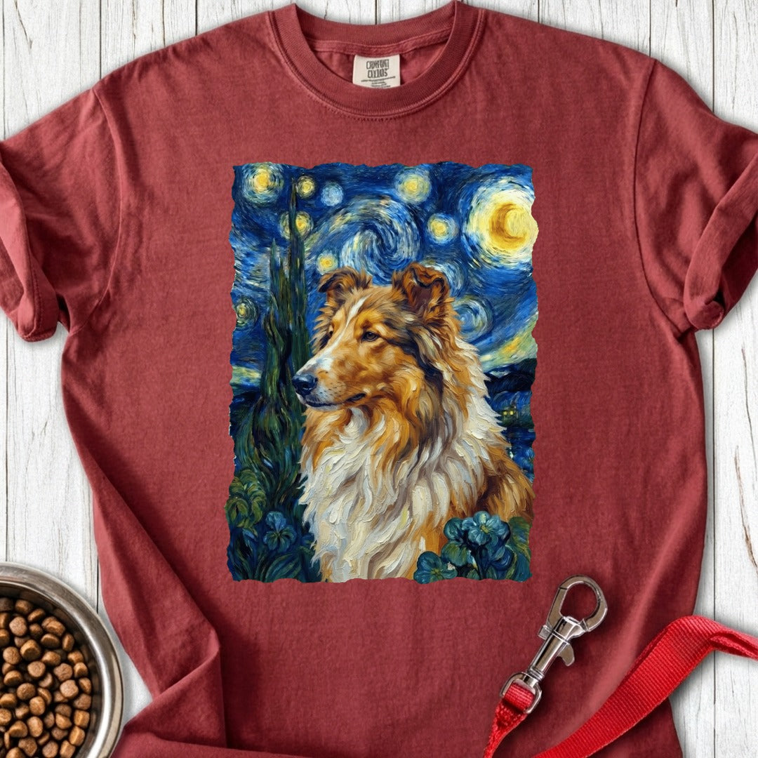 Rough Collie Van Gogh Premium Tee Brick