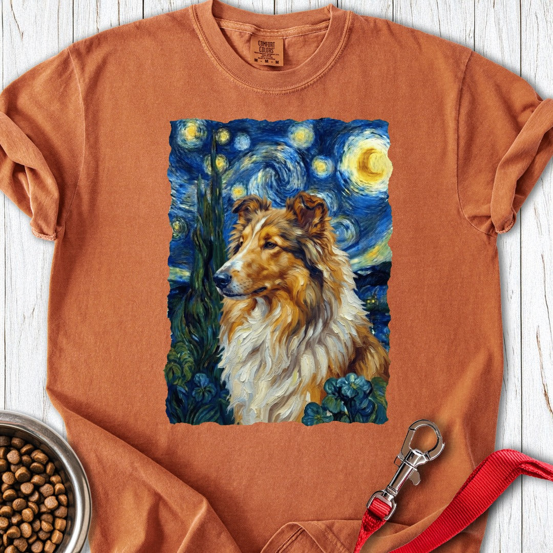 Rough Collie Van Gogh Premium Tee Yam