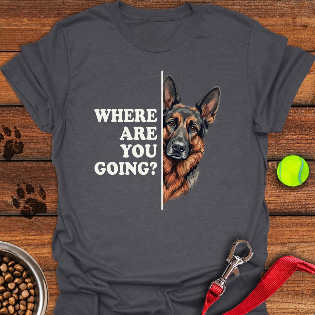 Sable German Shepherd Following Dark Heather