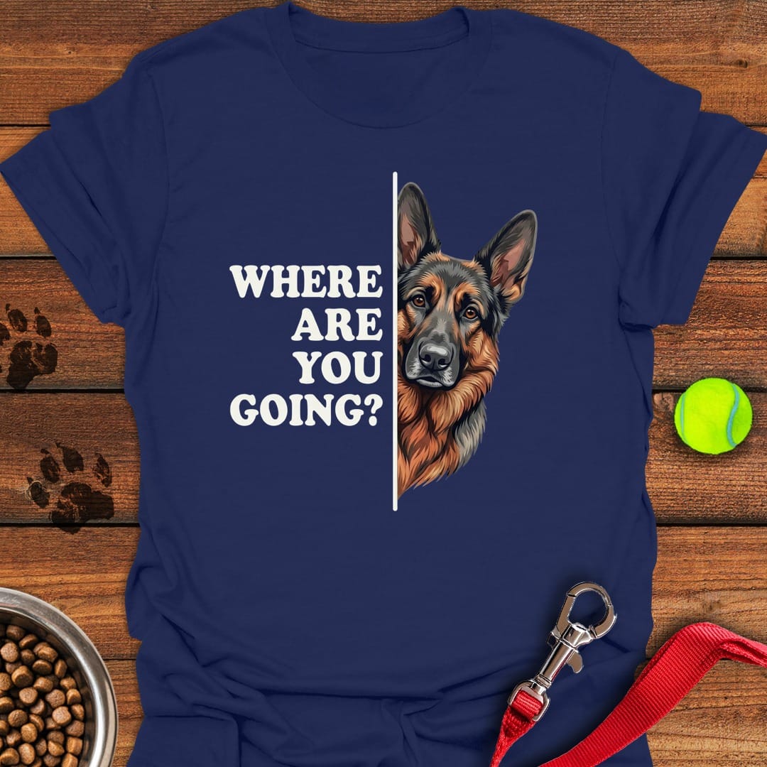 Sable German Shepherd Following Navy