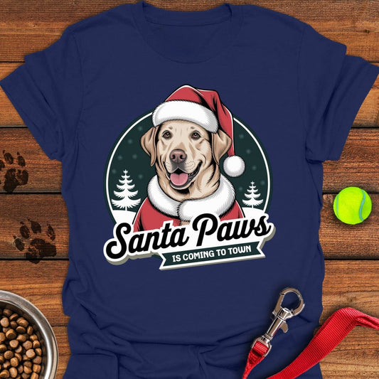 Santa Paws Labrador Christmas T-Shirt Navy