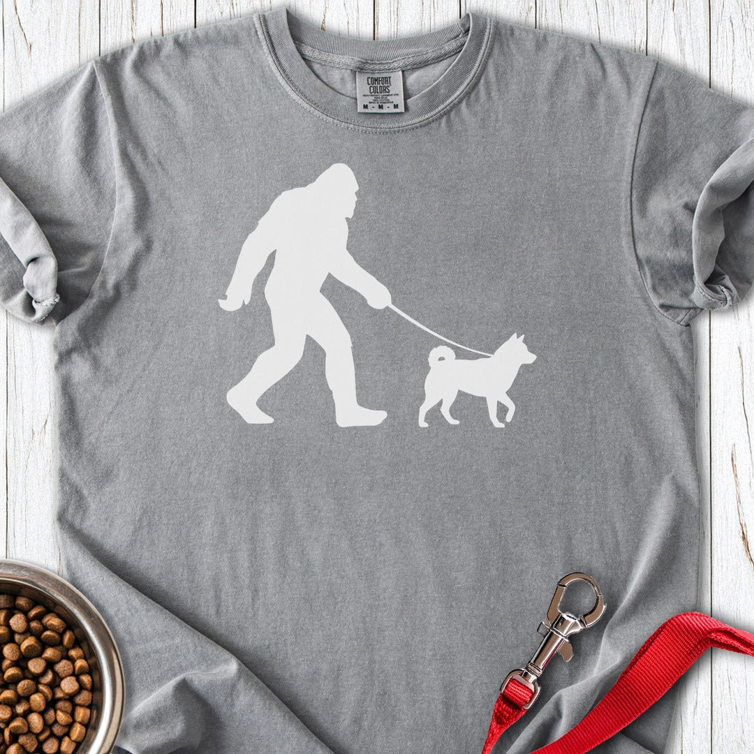 Shiba Inu Bigfoot Premium Tee Grey