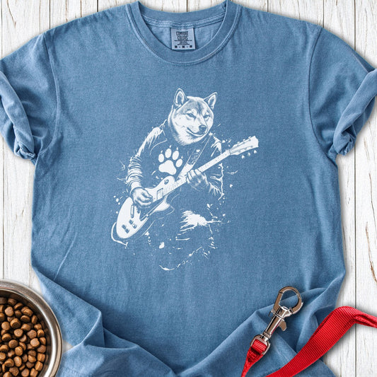 Shiba Inu Guitar Premium Tee Blue Jean