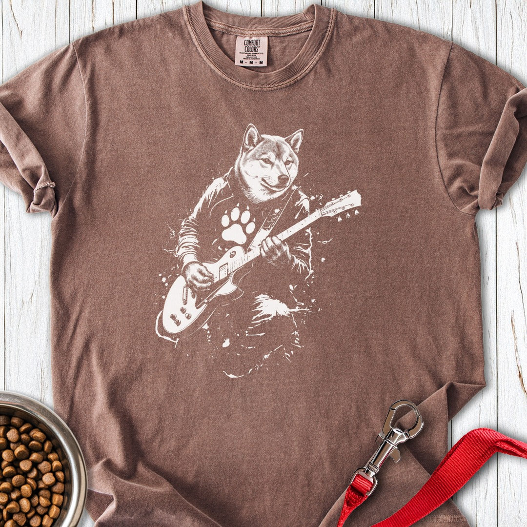Shiba Inu Guitar Premium Tee Espresso