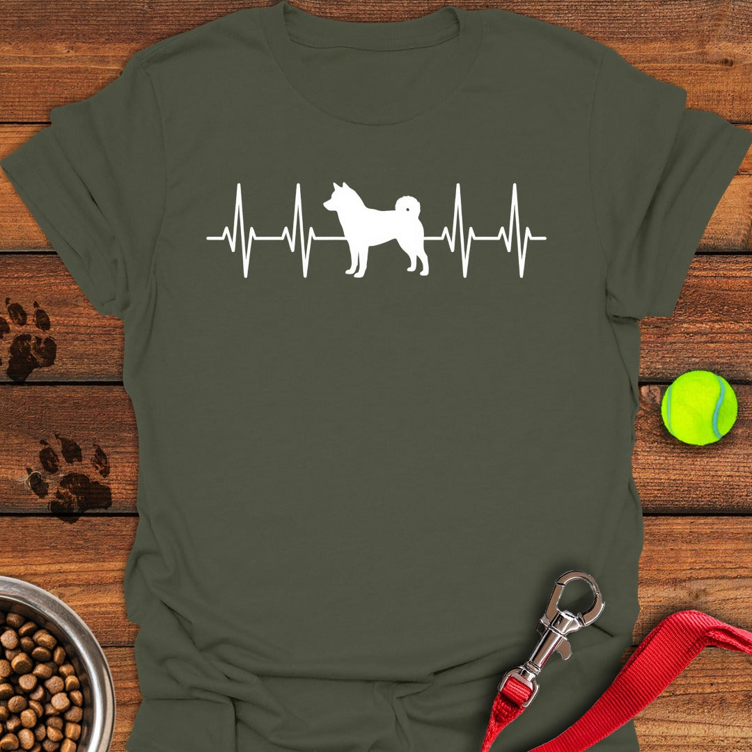 Shiba Inu Heartbeat Military Green