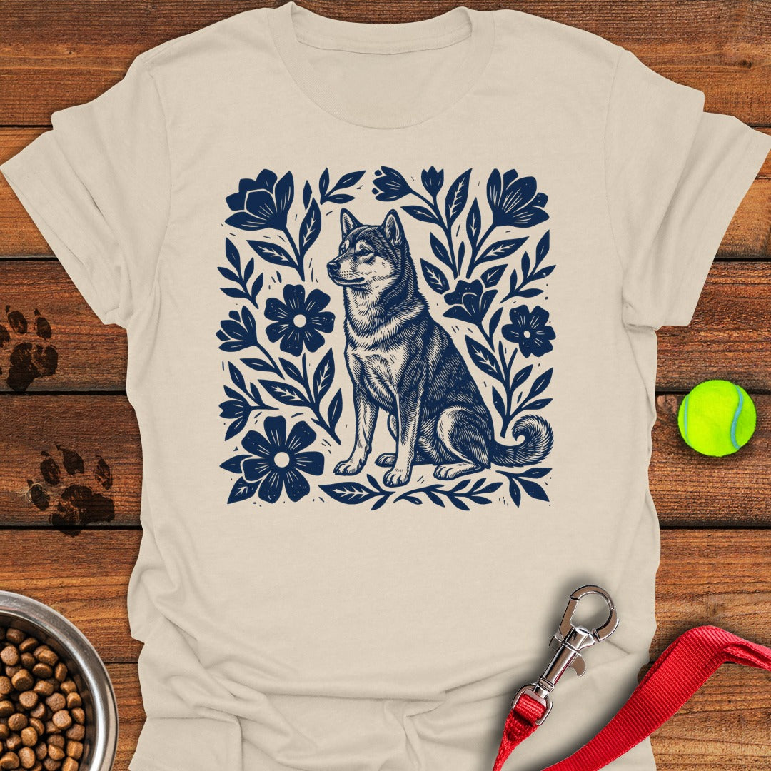 Shiba Inu Linocut Natural