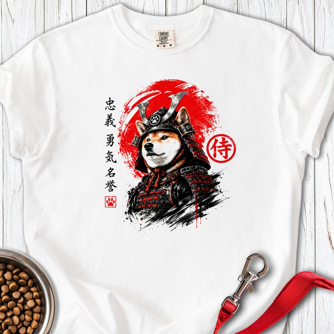 Shiba Inu Samurai Premium Tee White