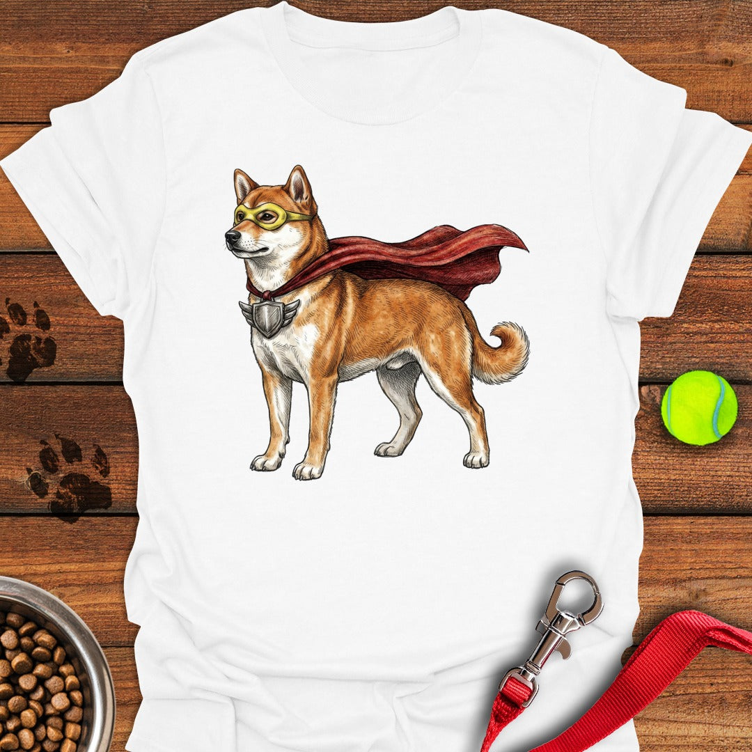 Shiba Inu Superhero White