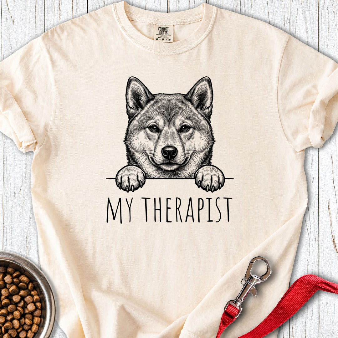 Shiba Inu Therapist Premium Tee Ivory