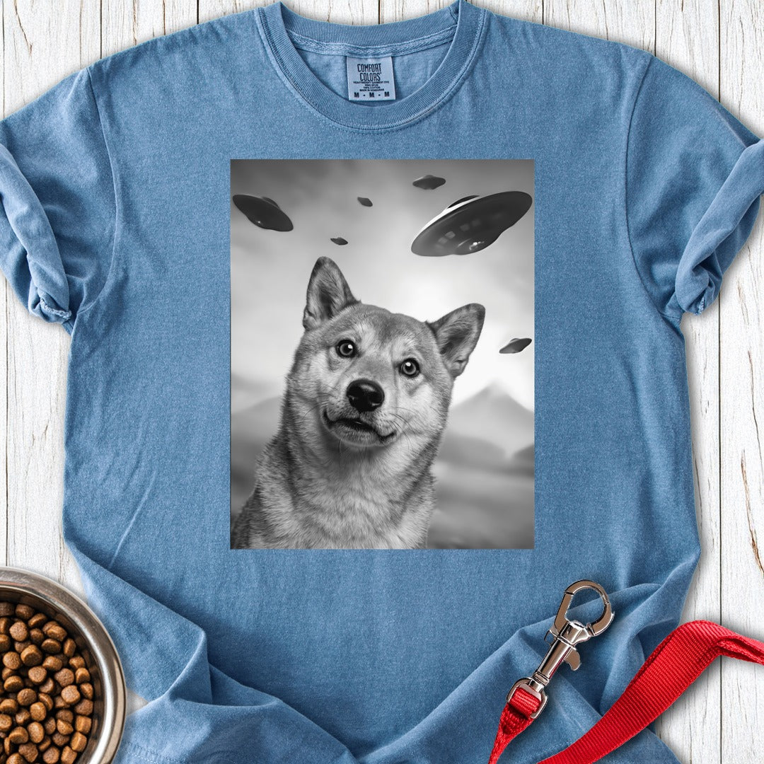 Shiba Inu UFO Premium Tee Blue Jean
