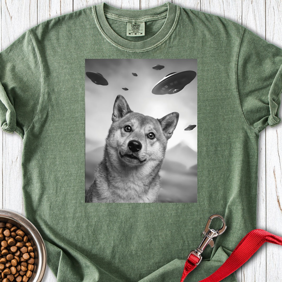 Shiba Inu UFO Premium Tee Moss