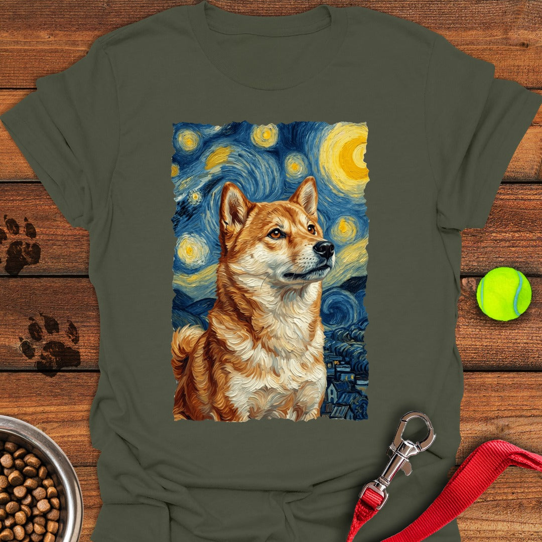 Shiba Inu Van Gogh Military Green