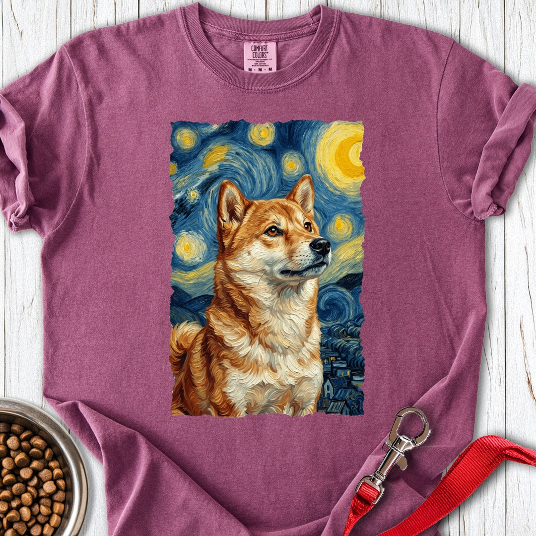 Shiba Inu Van Gogh Premium Tee Berry