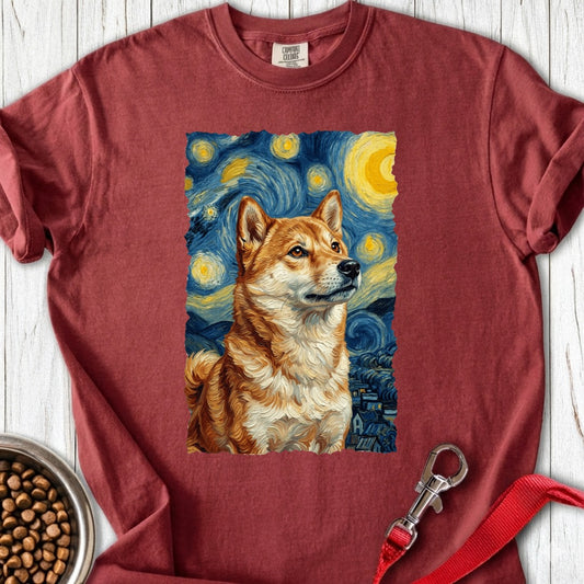 Shiba Inu Van Gogh Premium Tee Brick