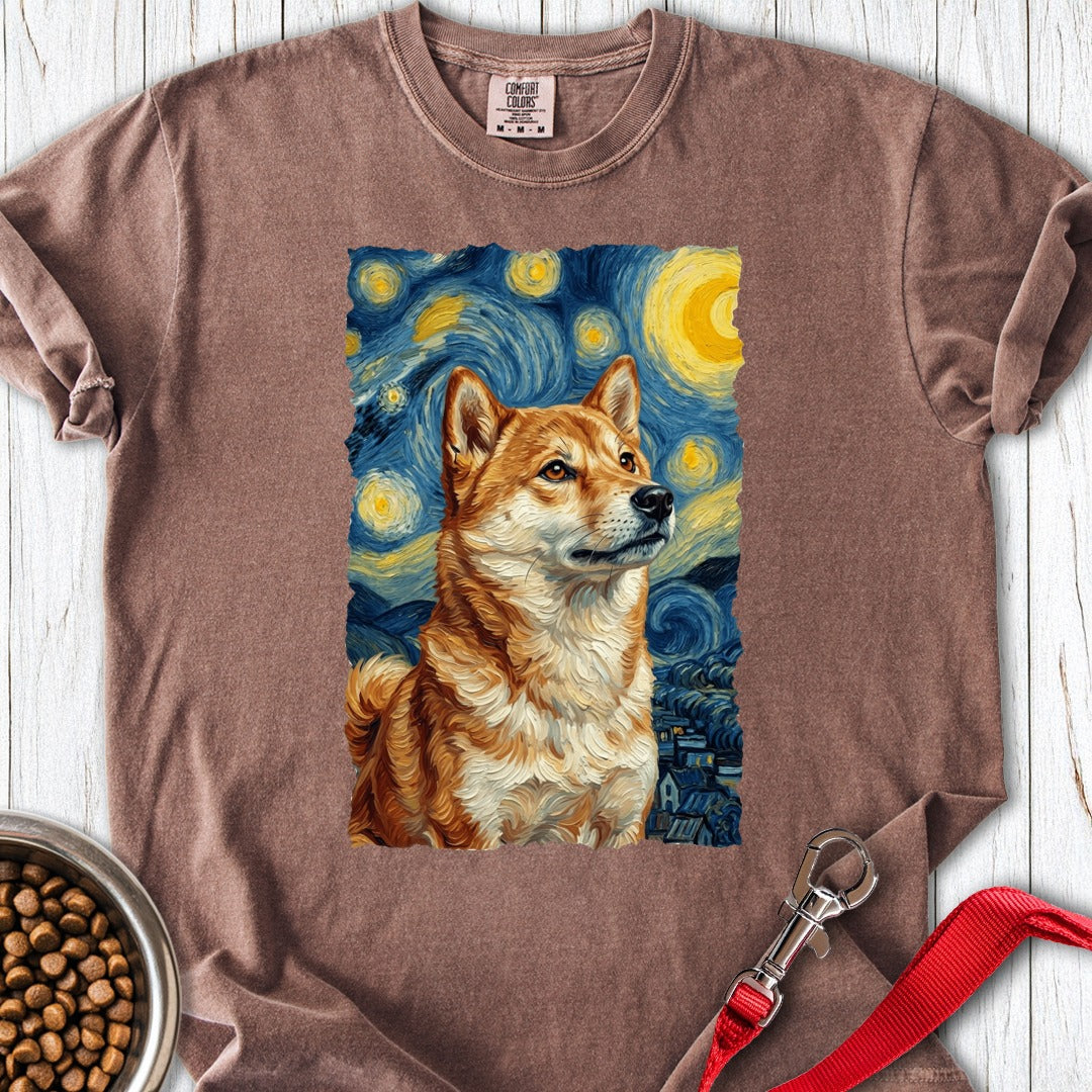 Shiba Inu Van Gogh Premium Tee Espresso