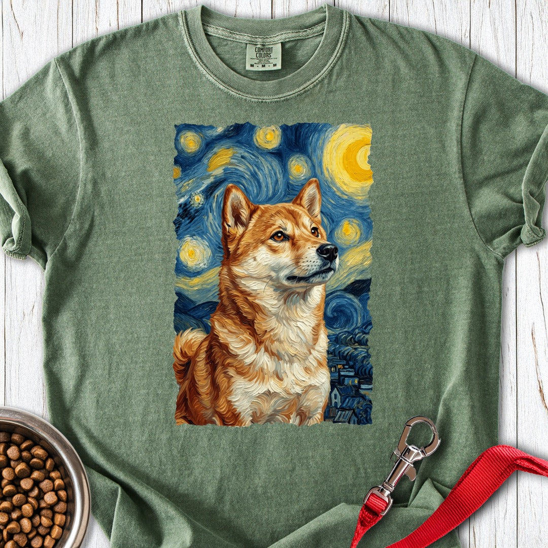 Shiba Inu Van Gogh Premium Tee Moss