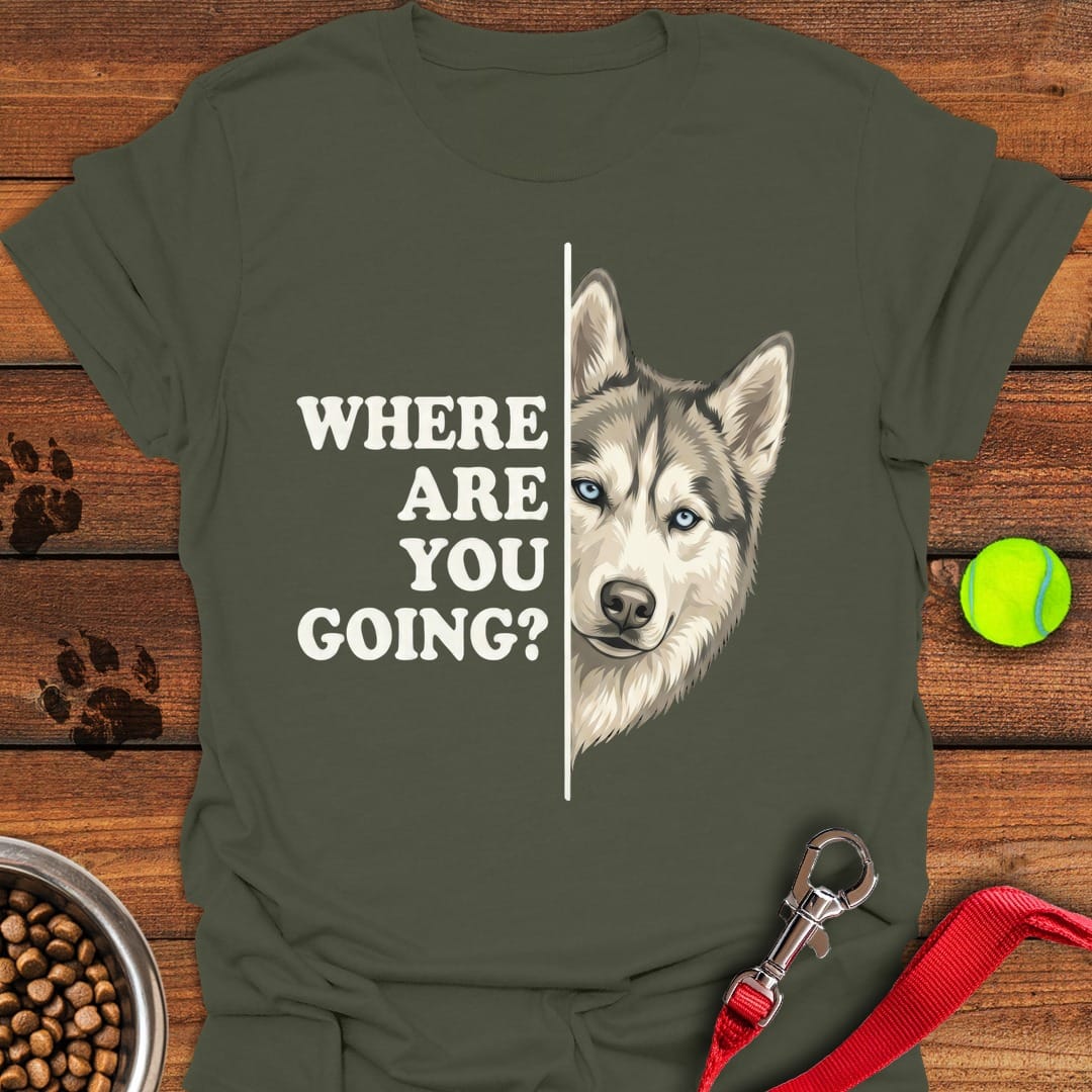 Siberian Husky Alert Military Green