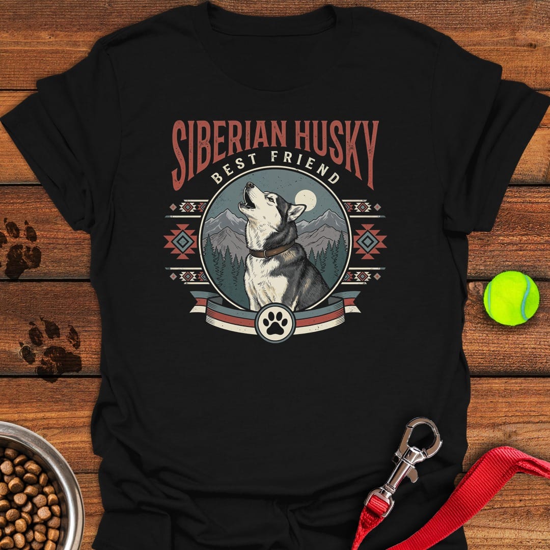 Siberian Husky Best Friend Black