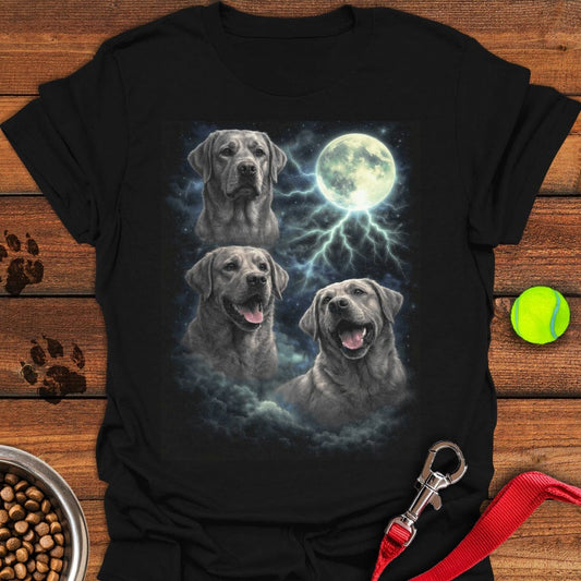 Silver Labrador Moon Retro Black