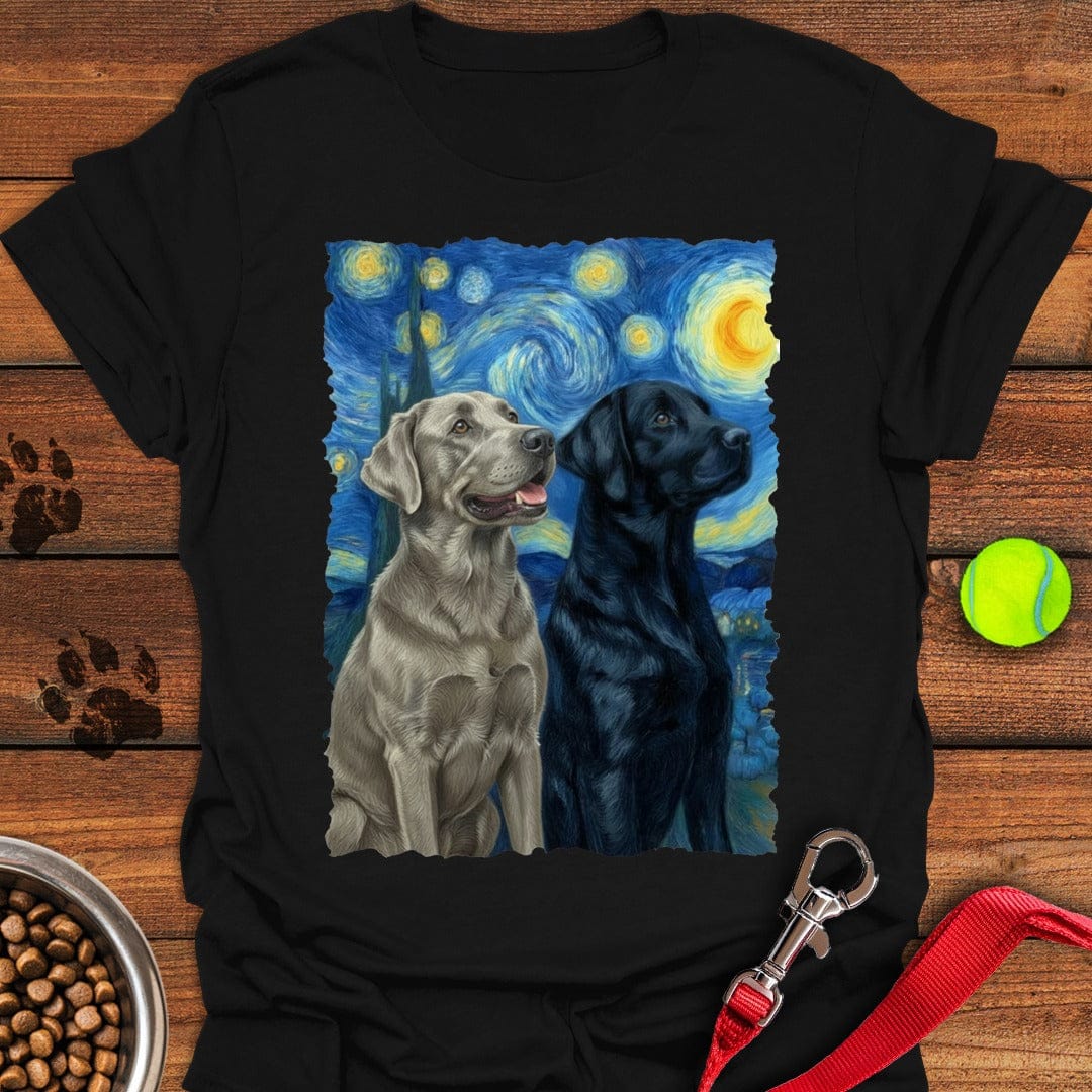 Silver and Black Lab Starry Night Black