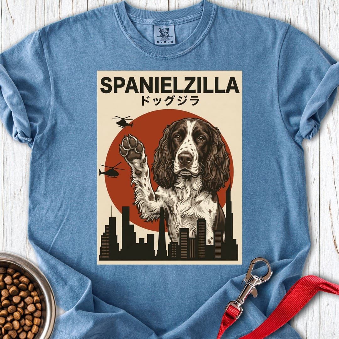 Springer Spaniel Spanielzilla Premium Tee Blue Jean