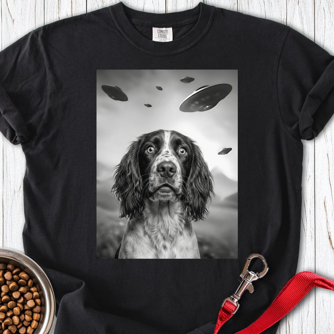 Springer Spaniel UFO Premium Tee Black
